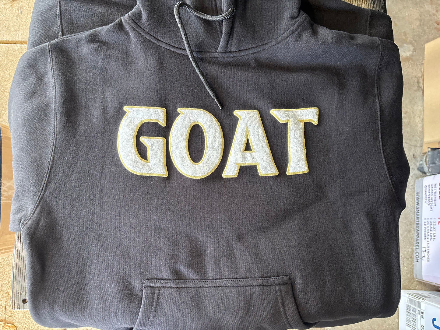 2020 GOAT Hoodie Black/White/Vegas Gold